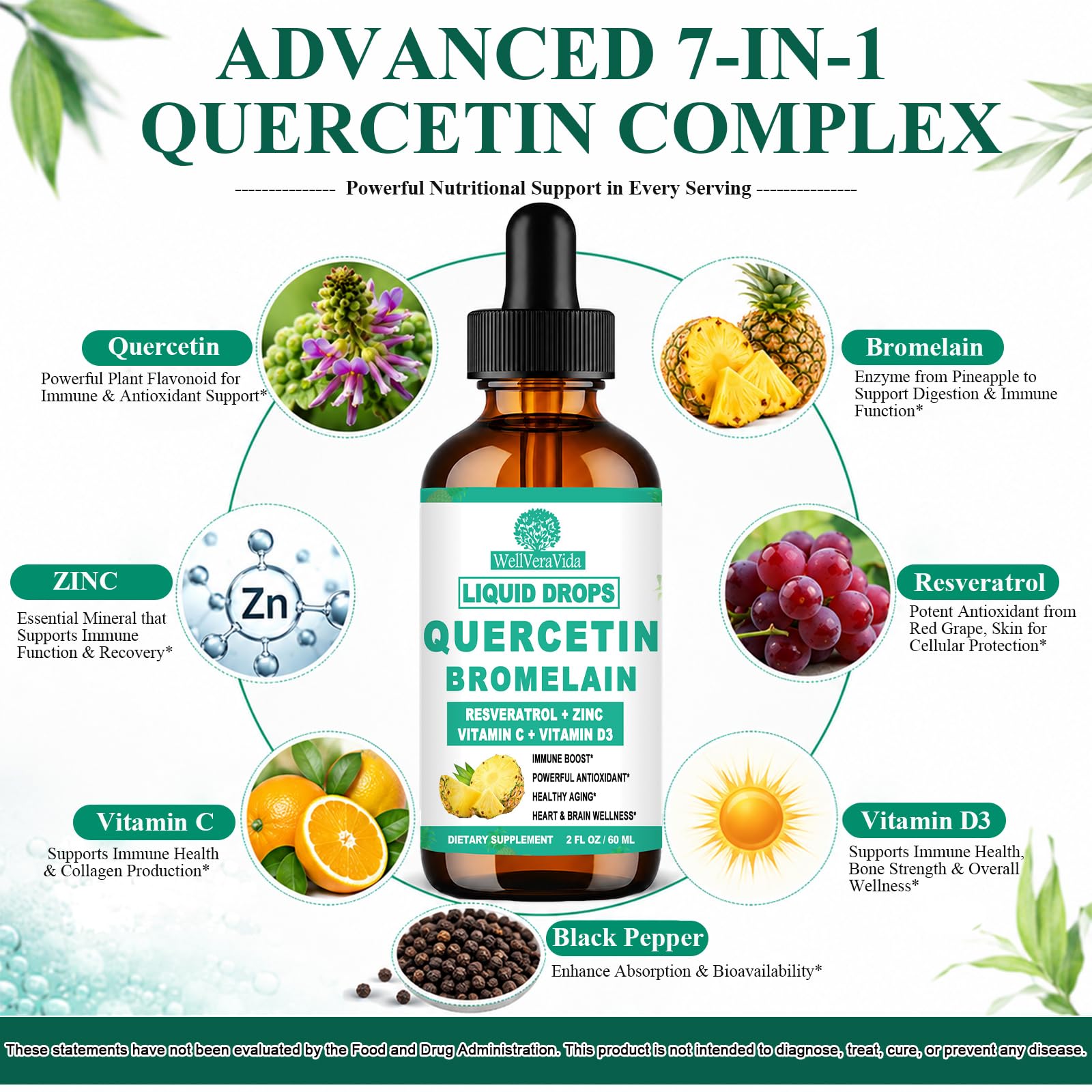 WellVeraVida etiqueta con ingredientes y vitaminas, transparencia y confianza