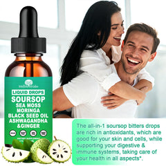 WellVeraVida ingredientes orgánicos: soursop, moringa y sea moss, apoya nutrición completa