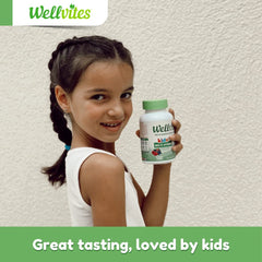 Wellvites gomitas junto a desayuno con fruta, conveniencia diaria