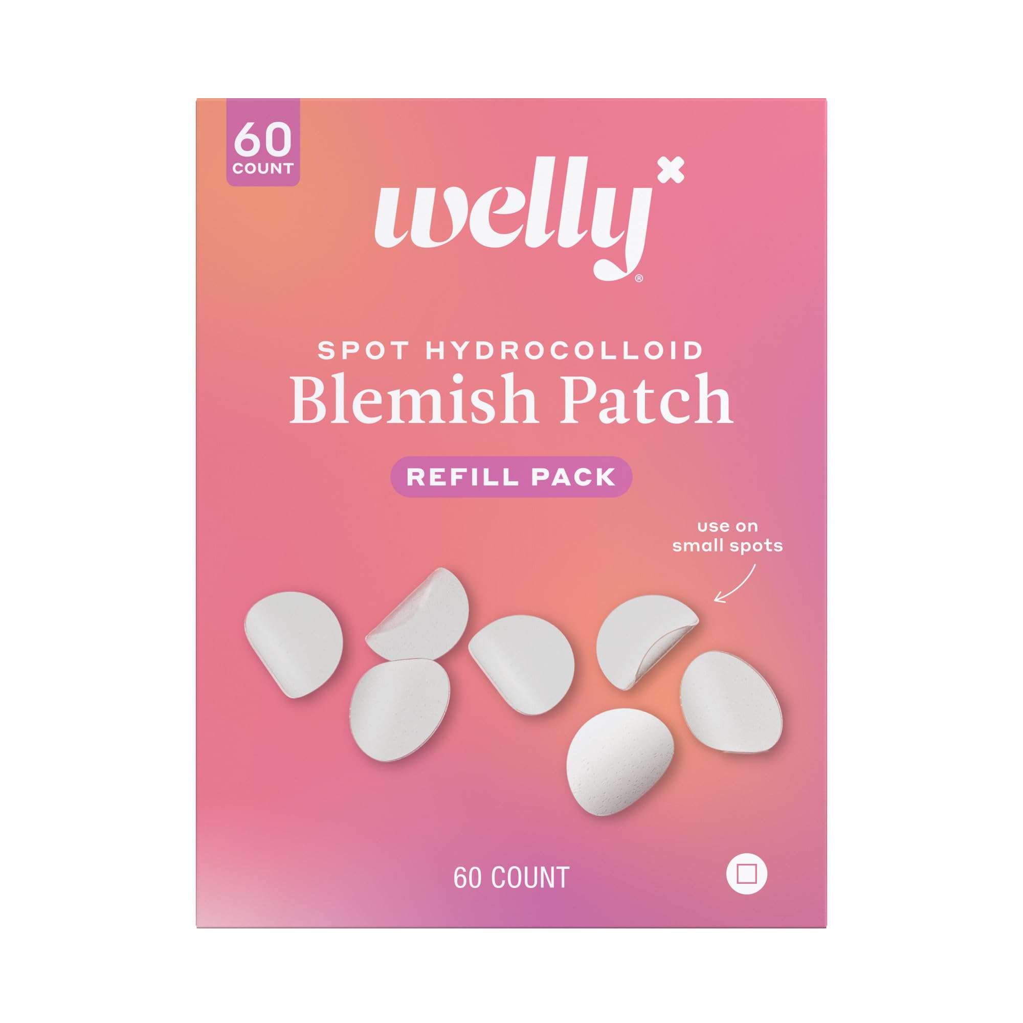 Welly paquete frontal mostrando la caja y la marca, beneficios de uso discreto