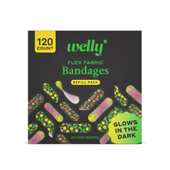 Welly empaque frontal mostrando 120 curitas y beneficio de recarga