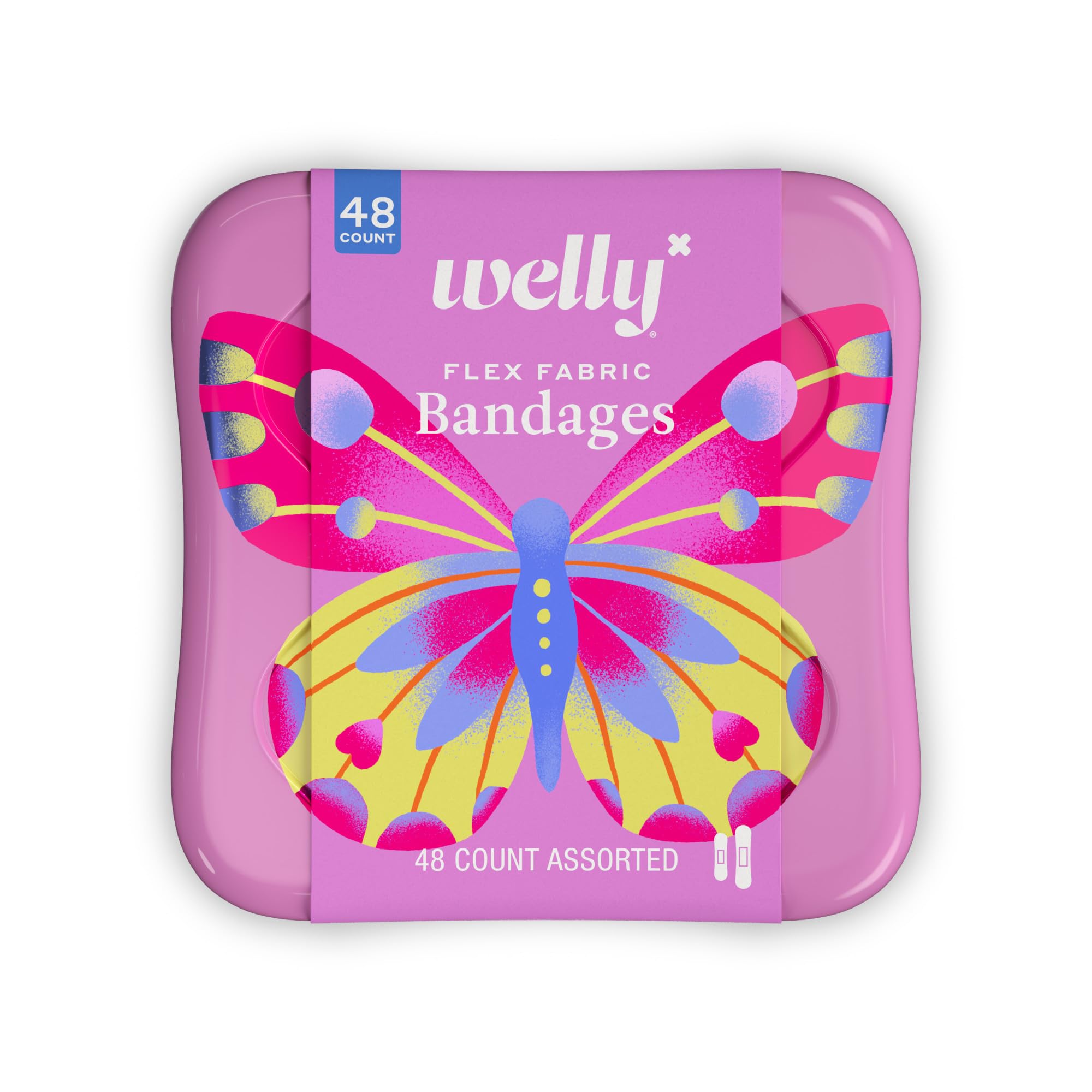 Welly lata frontal mariposas mostrando diseño colorido y protección práctica