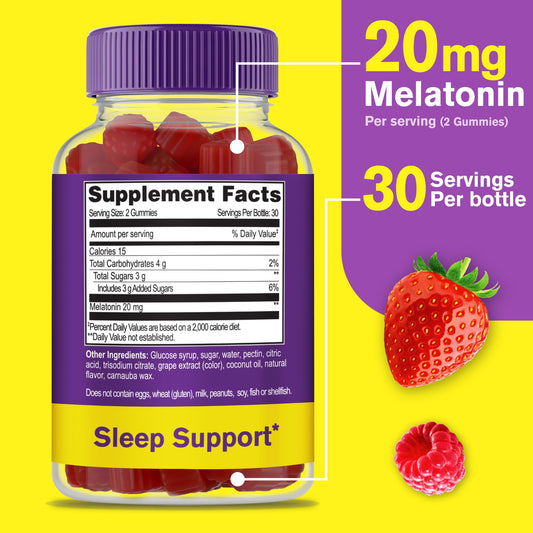 WellYeah Melatonin Gummies berry-flavor closeup shows chewy texture for easy nightly use.