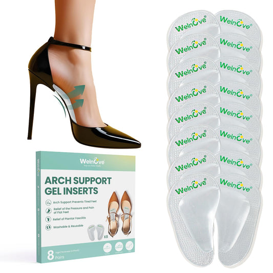 Welnove embalaje frontal mostrando 8 pares y beneficios de soporte