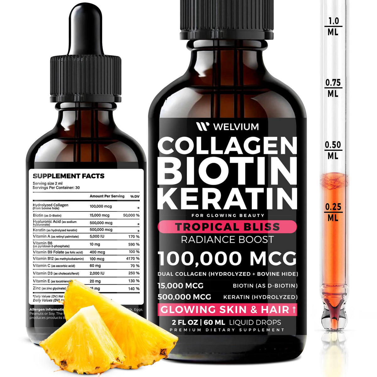 WELVIUM frente del empaque mostrando la marca y beneficio belleza