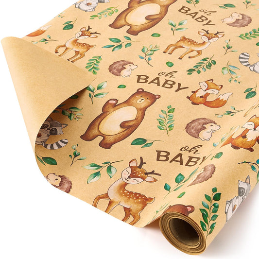 WERNNSAI frontal del rollo con animales del bosque, atractivo para regalos