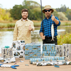 WERNNSAI mesa decorada con el papel de pesca como inspiración para fiestas temáticas