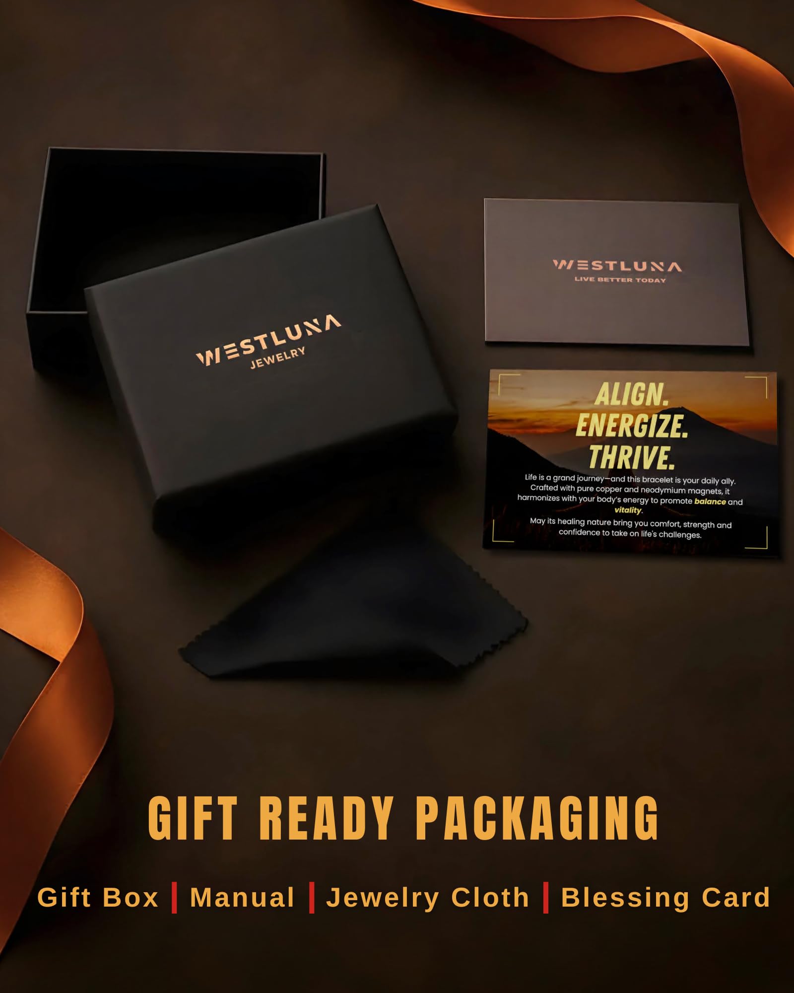 WestLuna pulsera presentada en caja de regalo lista para obsequiar