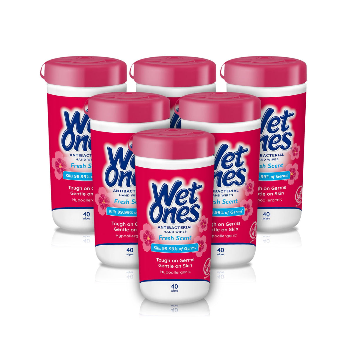 Wet Ones bote frontal mostrando diseño y cierre práctico