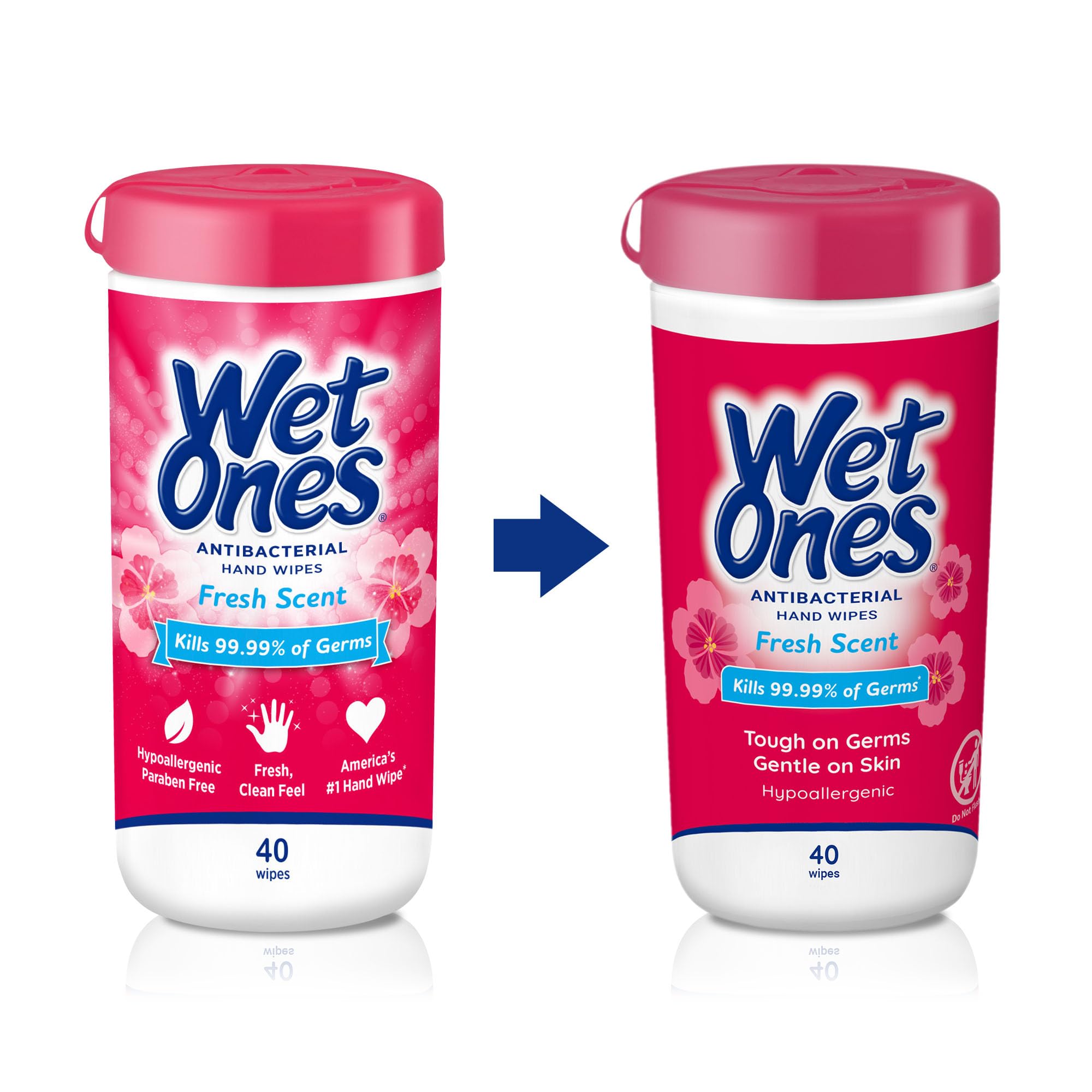 Wet Ones etiqueta con ingredientes y beneficios visibles