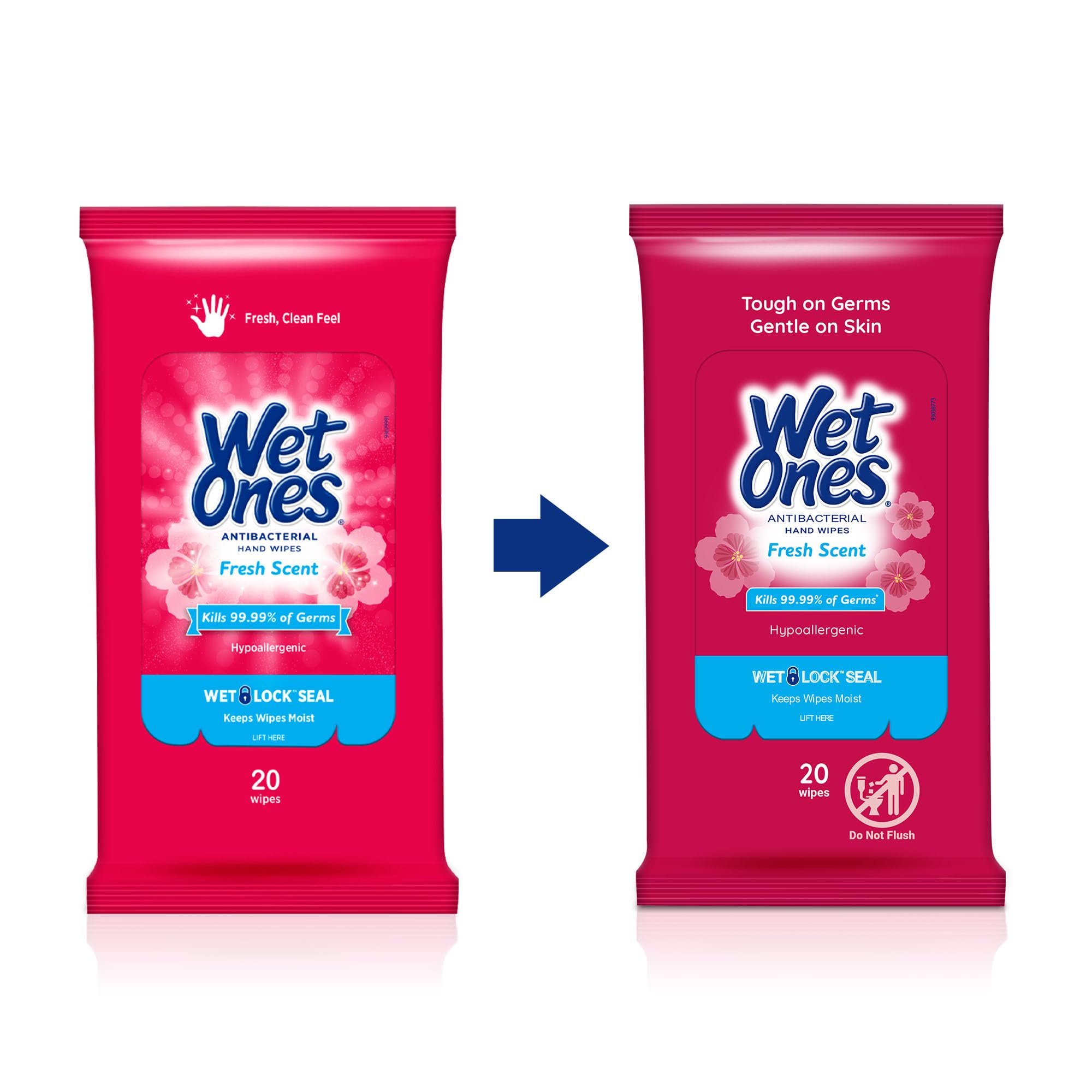 Wet Ones etiqueta con ingredientes y beneficios visibles para confianza