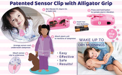 Wet-Stop sensor colocado en pijama, colocación segura y cómoda