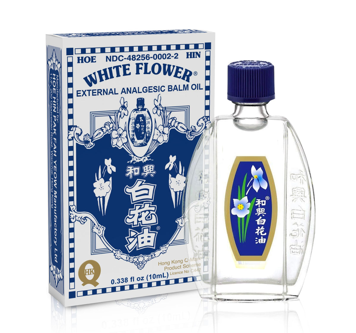 White Flower frasco frontal 10 ml mostrando diseño y tamaño portátil para alivio tópico