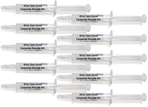 White Teeth Global frente del envase mostrando gel profesional y concentración 44%