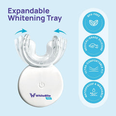 Whitebite Pro persona usando el kit en mano, tratamiento cómodo en casa