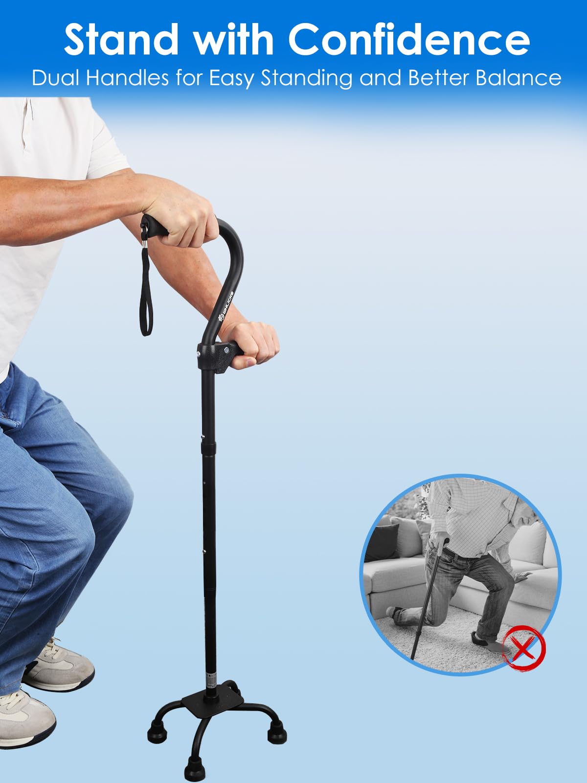 WHLICKS empuñadura principal ergonómica antideslizante para confort prolongado