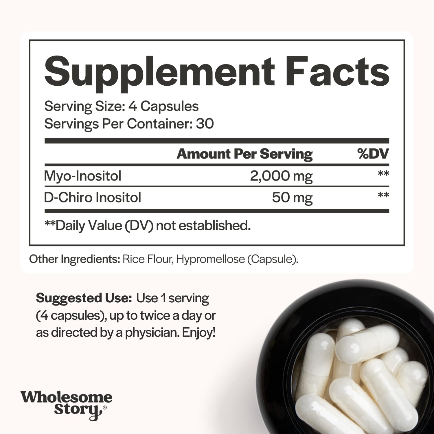 Wholesome Story etiqueta nutricional en detalle con beneficios de transparencia