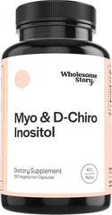 Wholesome Story bottle of Myo-Inositol & D-Chiro Inositol showing 90 servings for balance