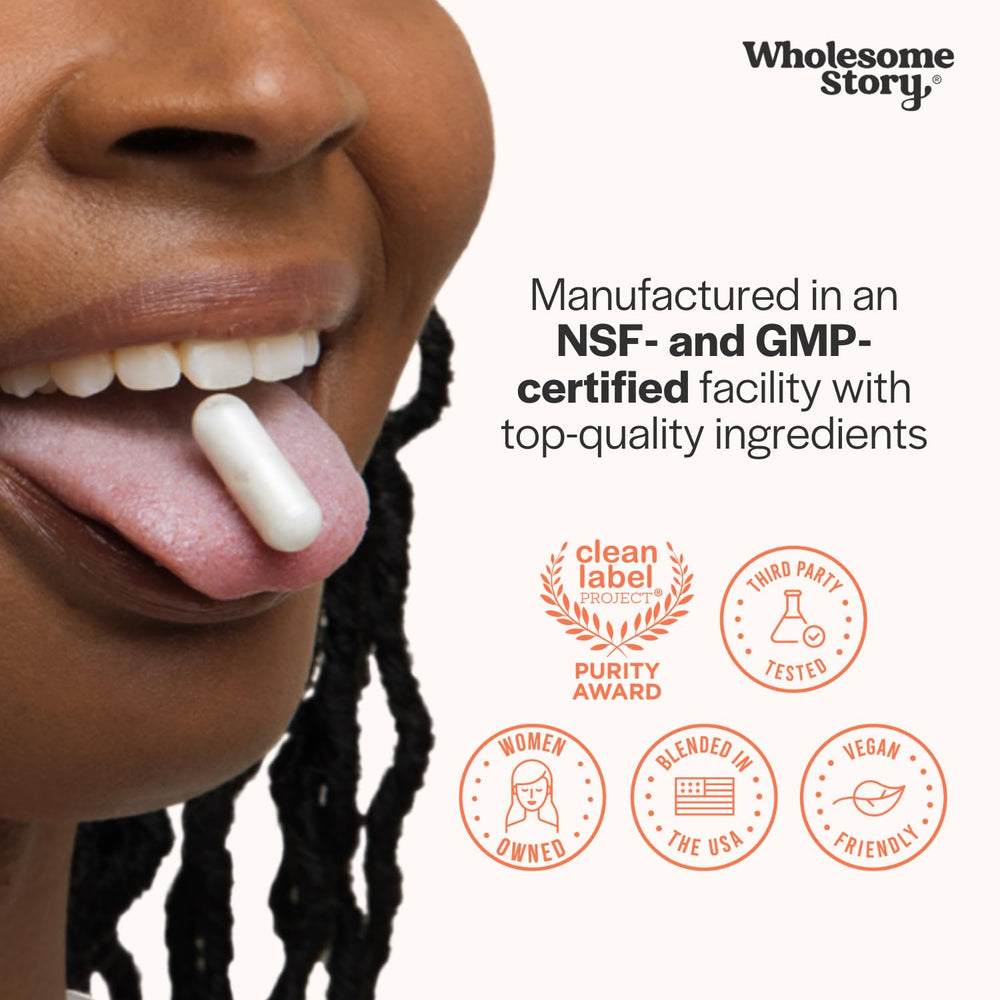 Wholesome Story plant-based capsules emphasizing vegan-friendly formulation