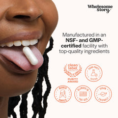 Wholesome Story plant-based capsules emphasizing vegan-friendly formulation