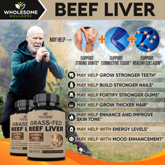 Wholesome Wellness etiqueta nutricional mostrando ingredientes y 750 mg por cápsula