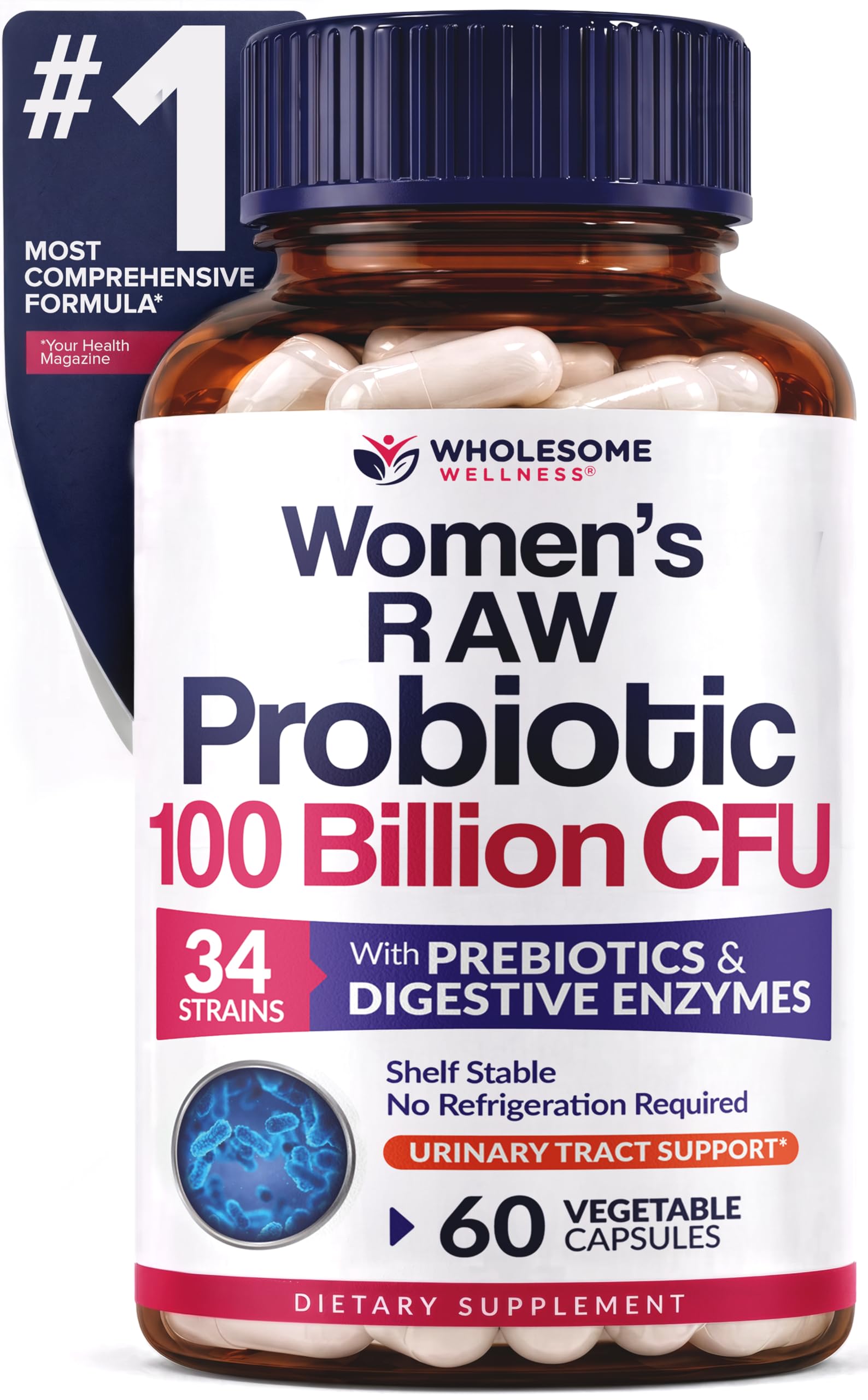Wholesome Wellness frente del empaque mostrando beneficios y estabilidad