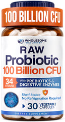 Wholesome Wellness envase frontal mostrando 30 cápsulas y sello de alta potencia