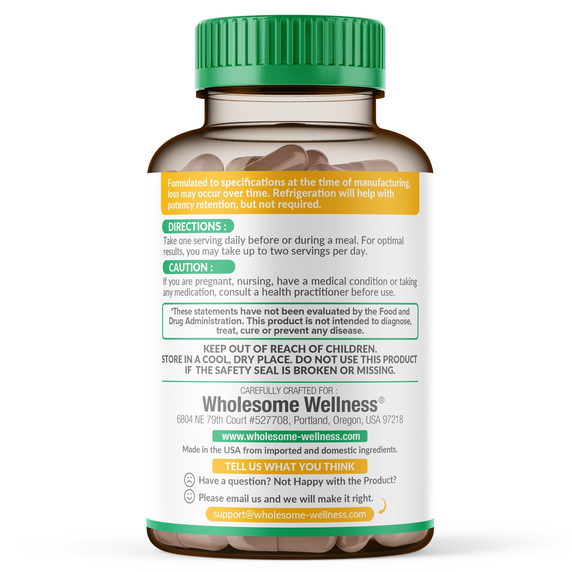 Wholesome Wellness sello GMP y testeo de terceros que ratifica calidad