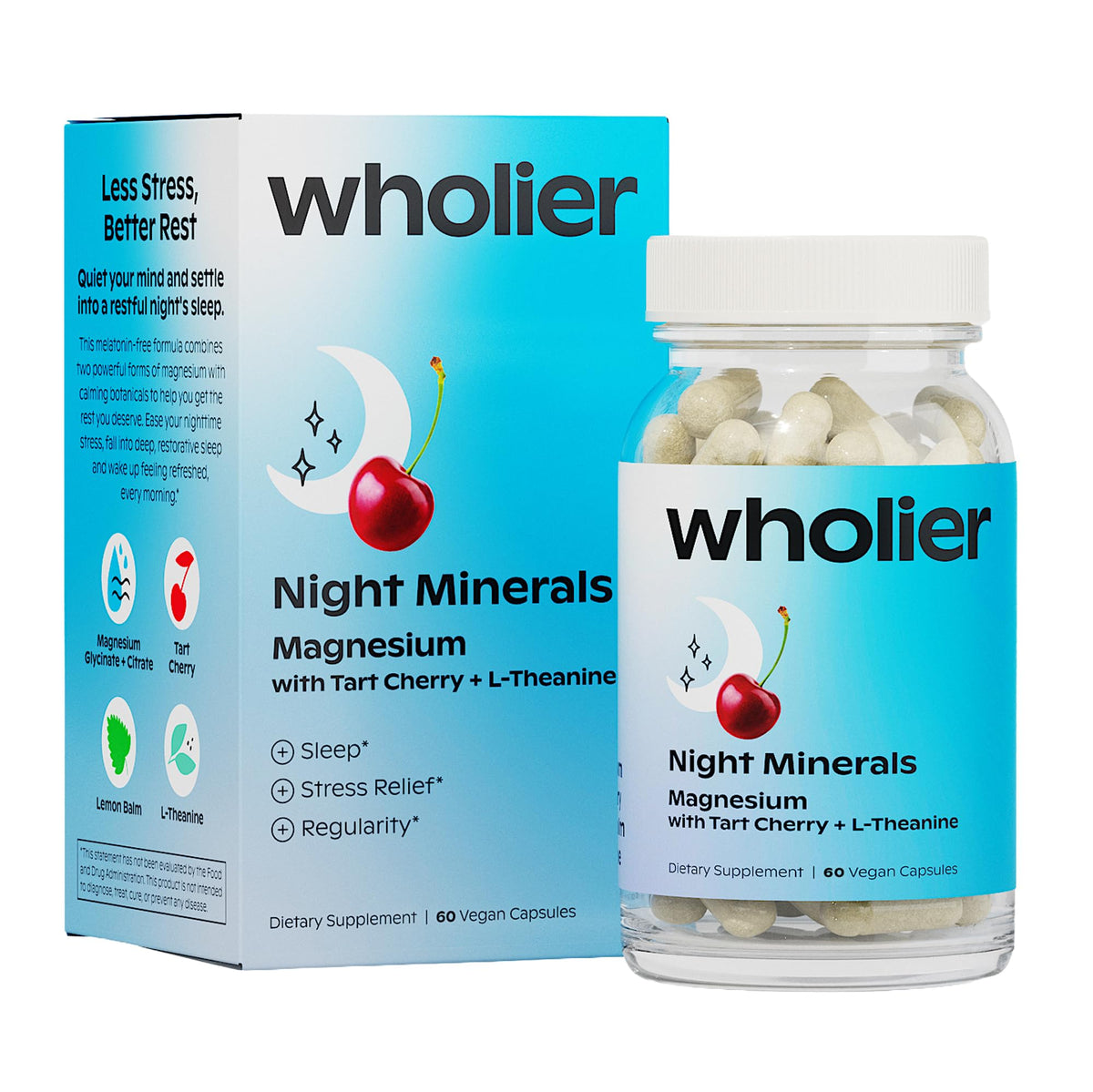 wholier frasco frontal mostrando etiqueta y beneficio descanso