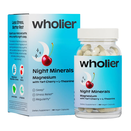 wholier frasco frontal mostrando etiqueta y beneficio descanso
