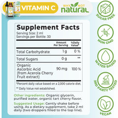 Why Not Natural etiqueta en primer plano, ingredientes orgánicos y certificaciones visibles