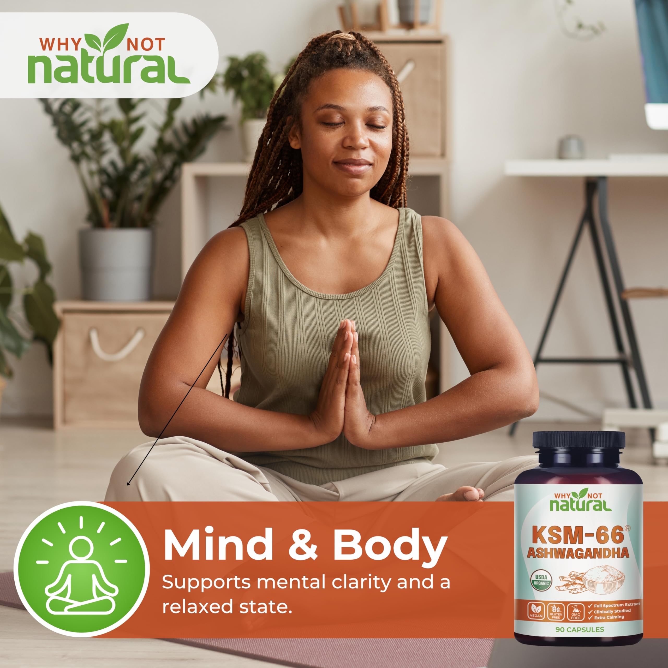Why Not Natural frasco abierto con cápsulas para ver contenido real