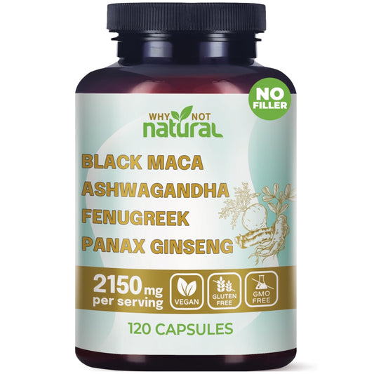 Why Not Natural frente del envase mostrando la mezcla 4‑en‑1 y beneficios