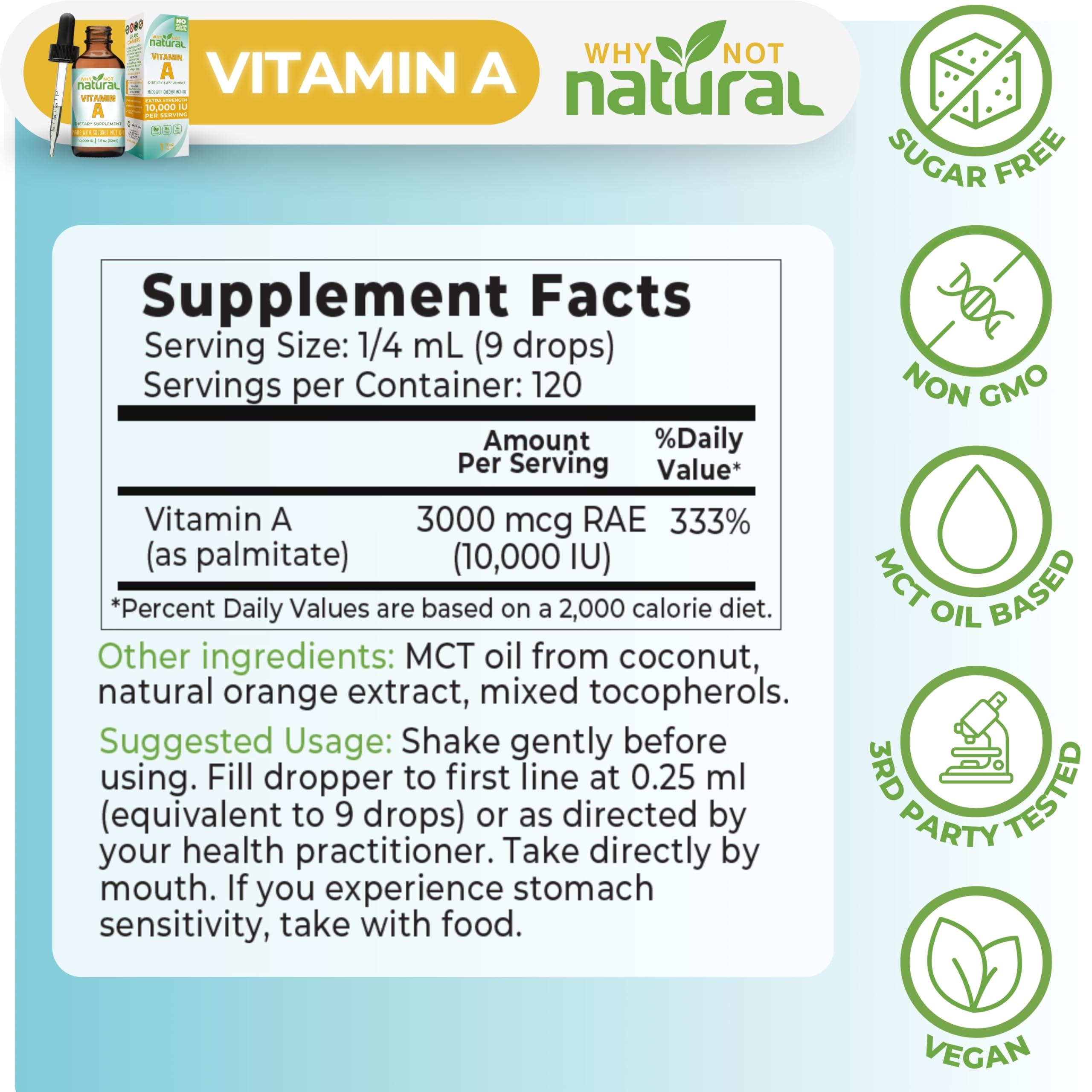 Why Not Natural aplicación sublingual de gota para absorción rápida
