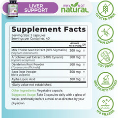 Why Not Natural ingredientes principales en mesa que representan apoyo hepático