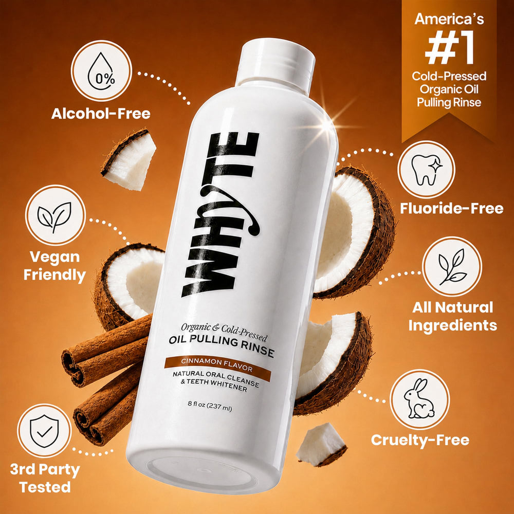 Whyte etiqueta con lista de ingredientes orgánicos y aceites esenciales
