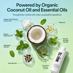 Whyte detalle de la etiqueta con ingredientes naturales y transparencia