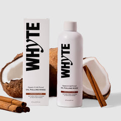 Whyte frente del envase mostrando el diseño y beneficios para aliento fresco