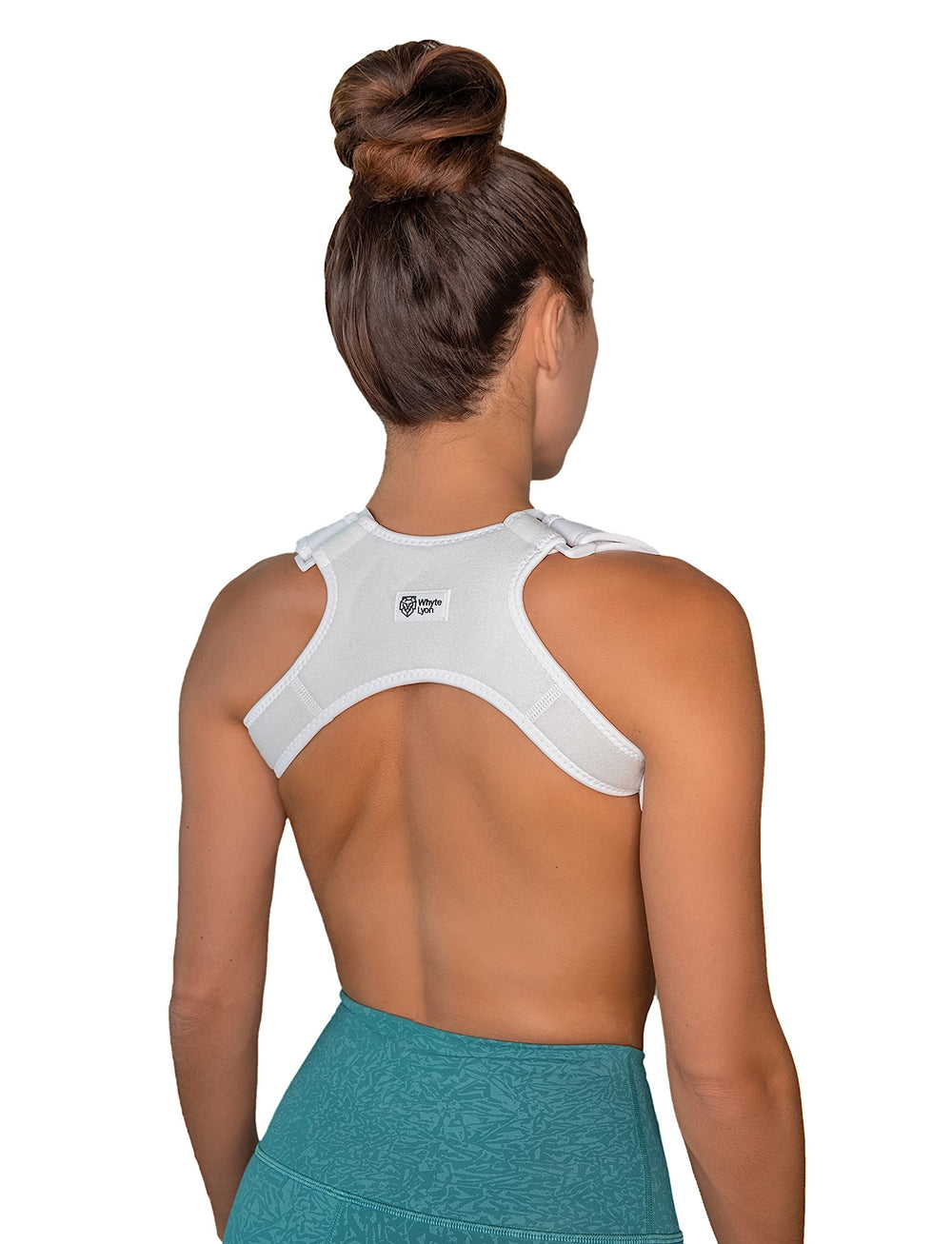 Whyte Lyon vista frontal del corrector mostrando diseño y tamaño para soporte dorsal