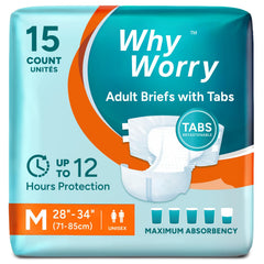 WhyWorry vista frontal del paquete mostrando 15 unidades y beneficio confianza