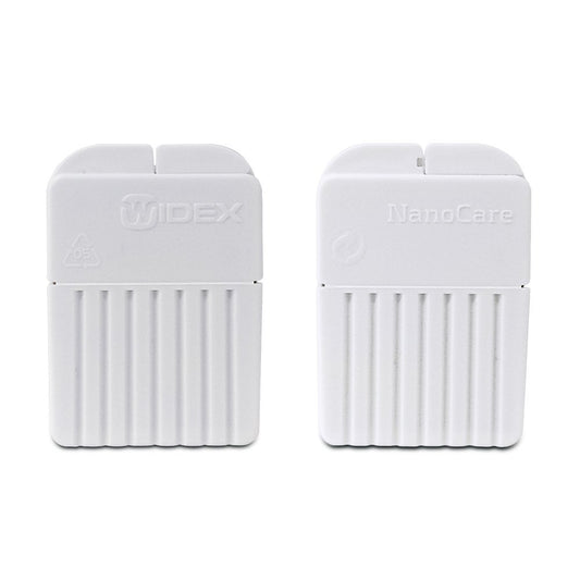Widex tarjeta con ocho filtros visibles, limpieza rápida y ordenada
