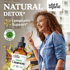 Wild & Organic etiqueta en primer plano con información clara y beneficios
