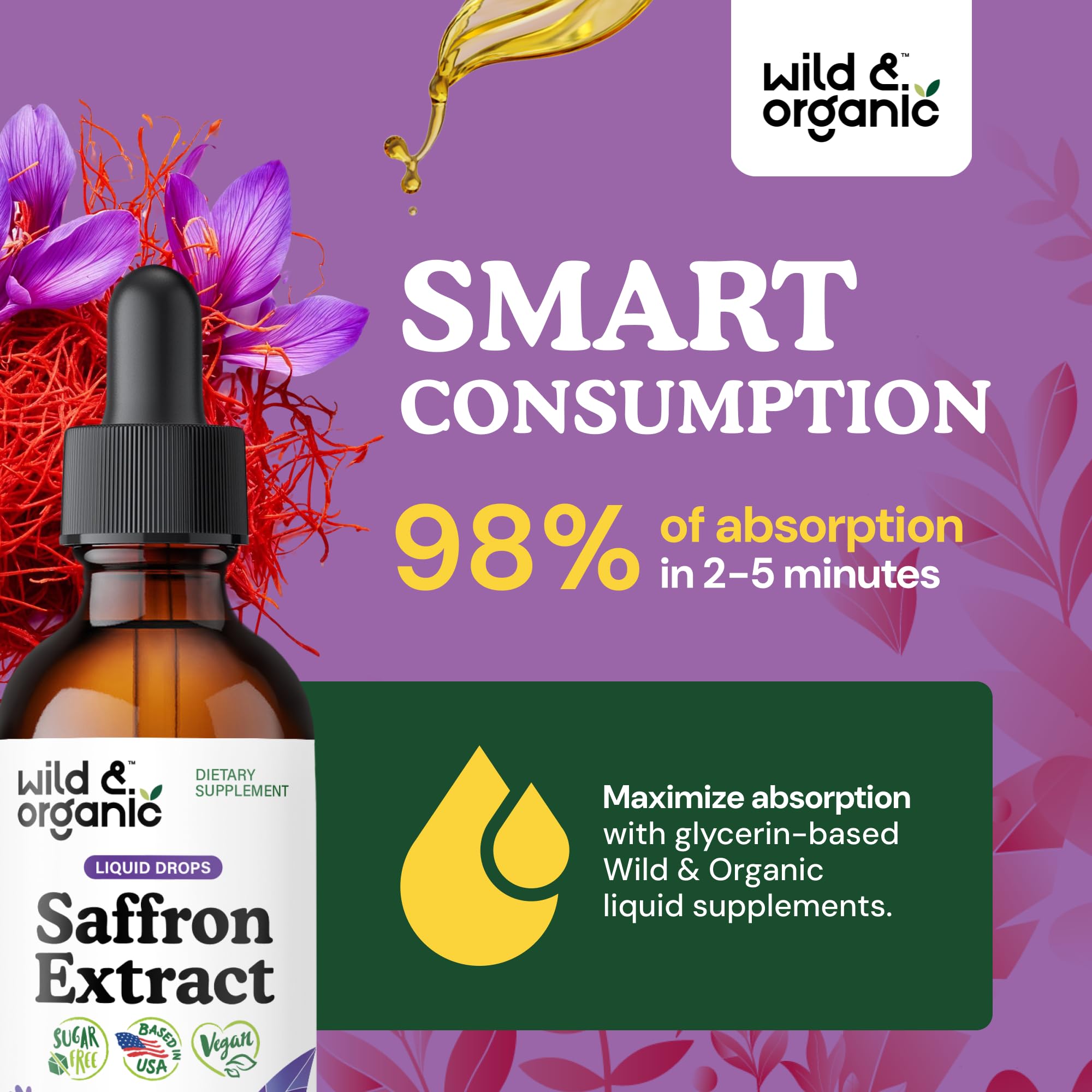 Wild & Organic cuentagotas en uso para dosificación precisa