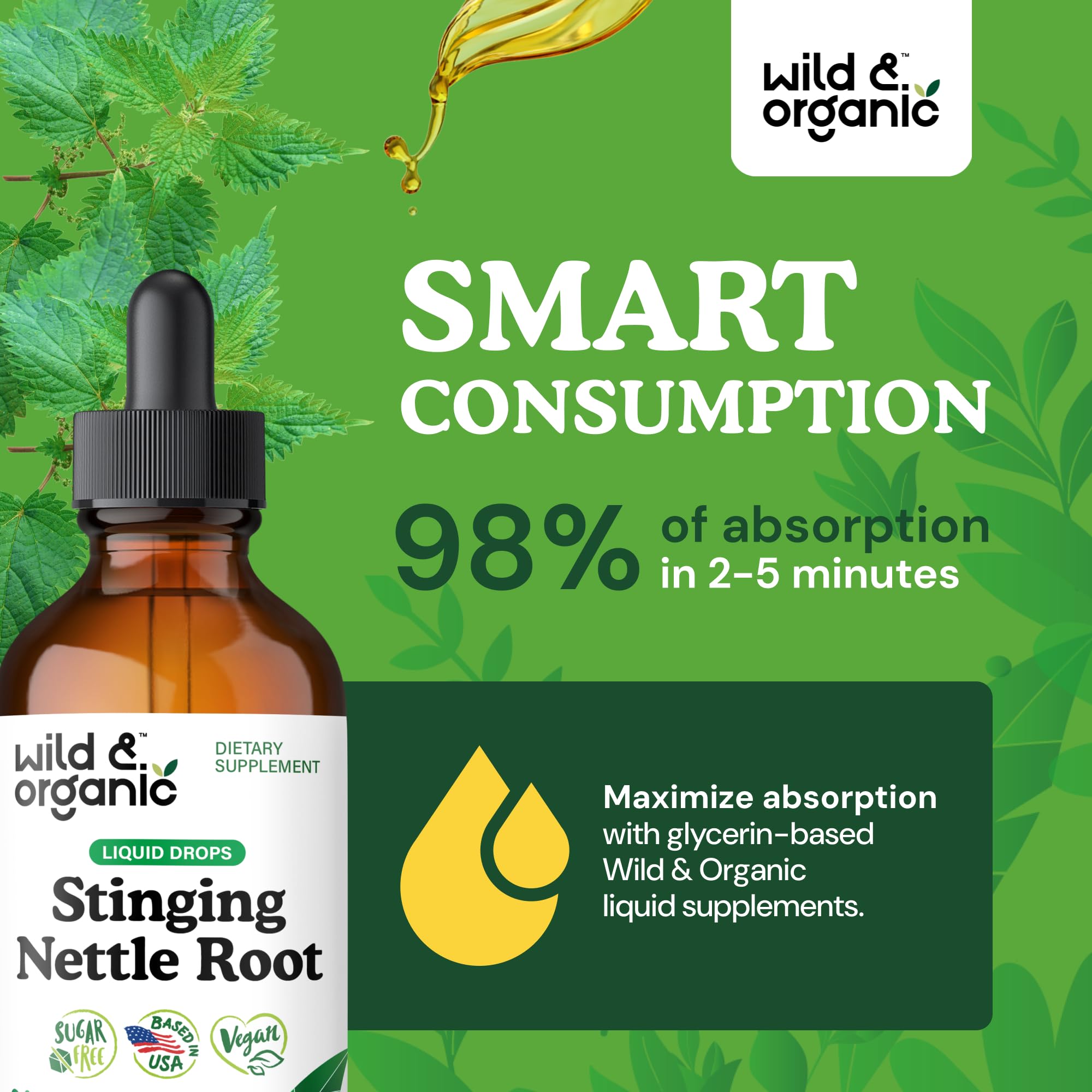 Wild & Organic gotero goteando para medición precisa y cómoda
