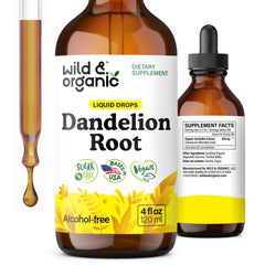 Wild & Organic frente de frasco mostrando tamaño y marca, claridad en etiqueta