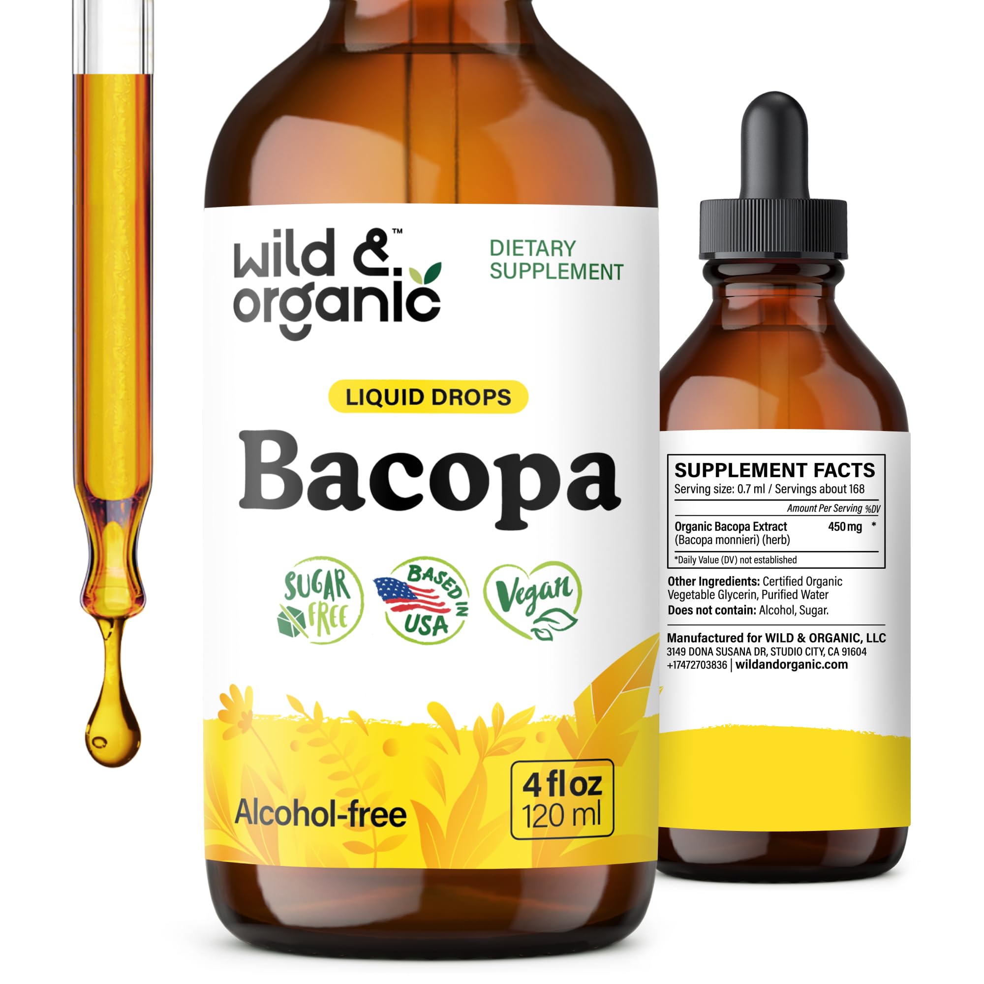 Wild & Organic frente del empaque muestra tamaño y diseño, fácil identificación