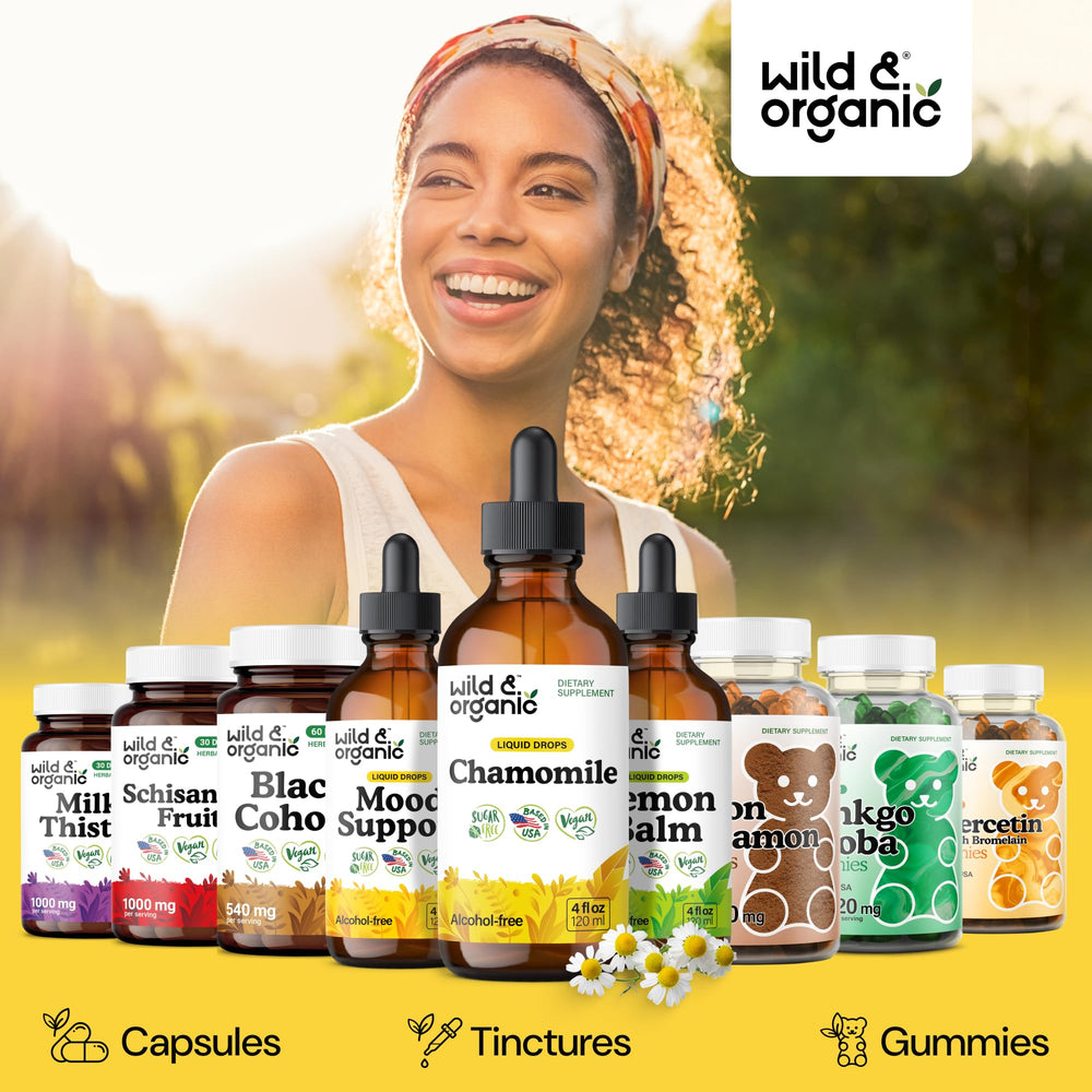 Wild & Organic flores de manzanilla secas que muestran origen botánico claro