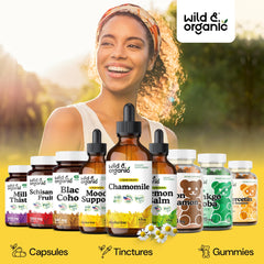 Wild & Organic flores de manzanilla secas que muestran origen botánico claro