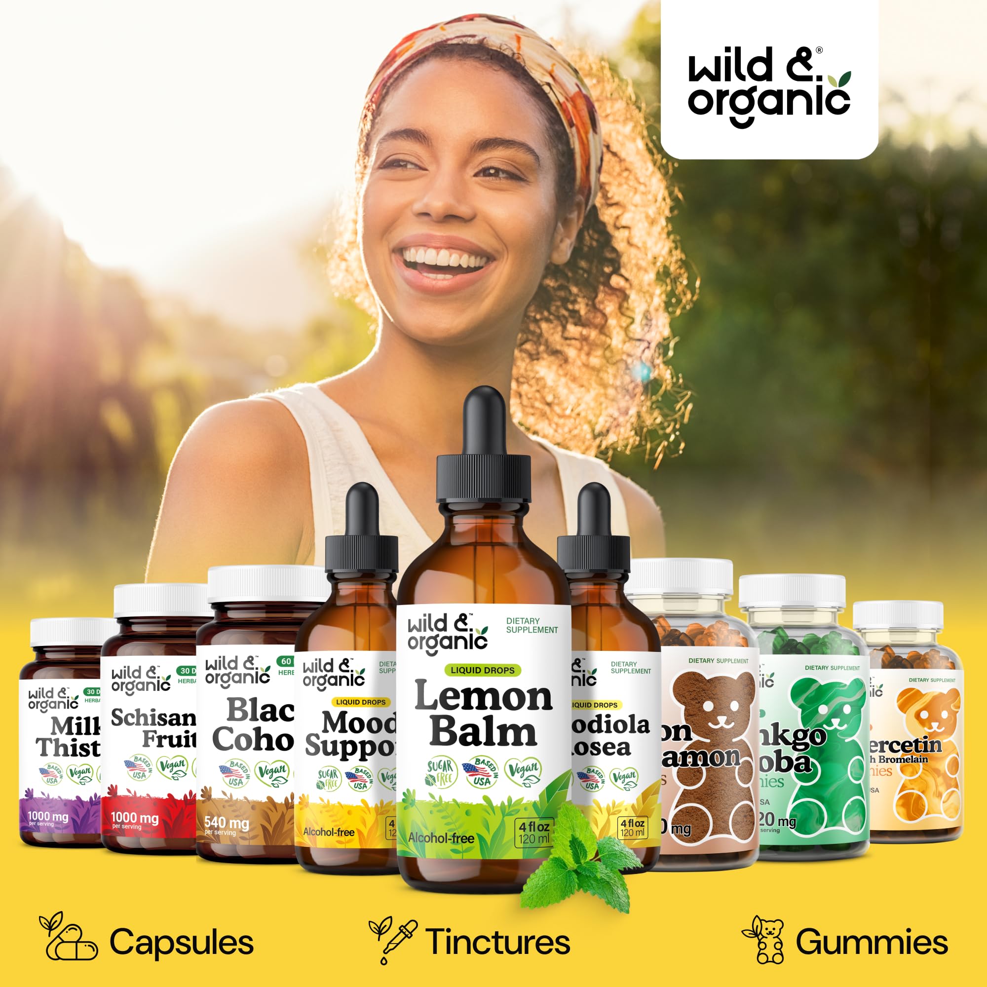 Wild & Organic frasco junto a una moneda para comparar tamaño y duración del suministro