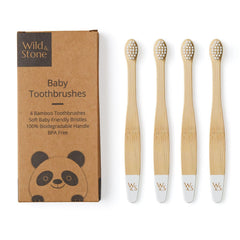 Wild & Stone cepillos frontales en pack de cuatro mostrando colores y beneficio sostenible